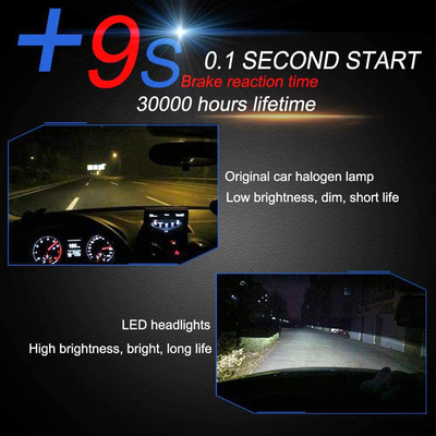 12V White C6 Led Headlight Bulb 36W 3800Lm Cob H1 H7 H11 H3 9005 9006 H4 6500K