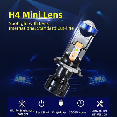 H4 Mini Lens Led Żarówki do reflektorów 45W Hi Low Beam Led Reflektory projekcyjne H4 Car Led Reflektor