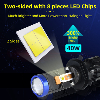 Wholesale H4 Mini Bi Led Lens Projector Auto Car Led Headlight Bulbs 40W